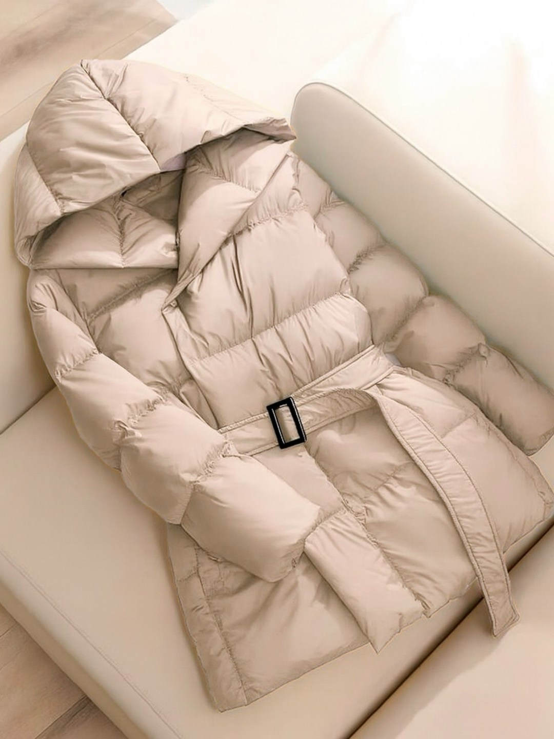 модные пуховики,куртка пуховик,куртка пуховик зимний удлиненный с капюшоном,пуховик куртка зимний,пуховик с поясом