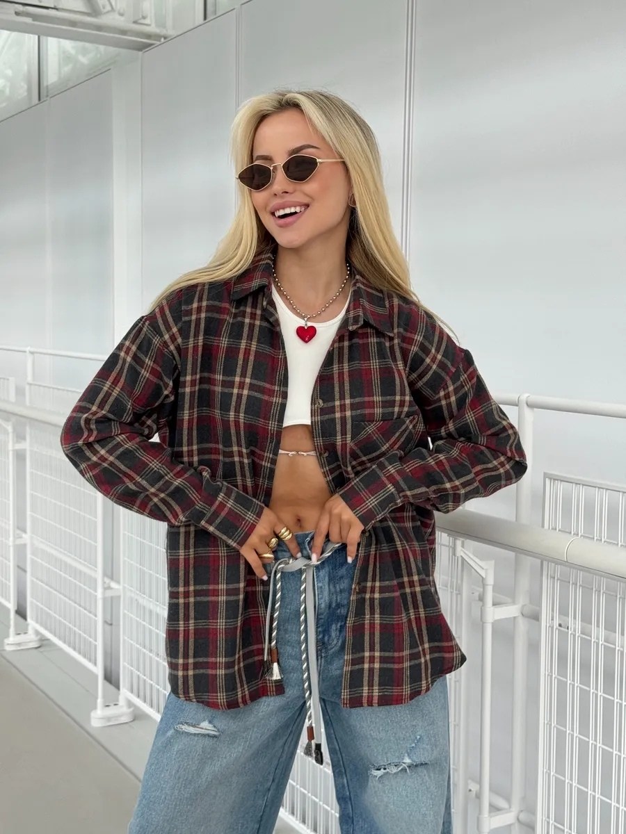 женская рубашка в клетку оверсайз,фланелевая рубашка оверсайз в клетку,рубашка в клетку оверсайз удлиненная,рубашка в клетку женская,рубашка оверсайз в клетку