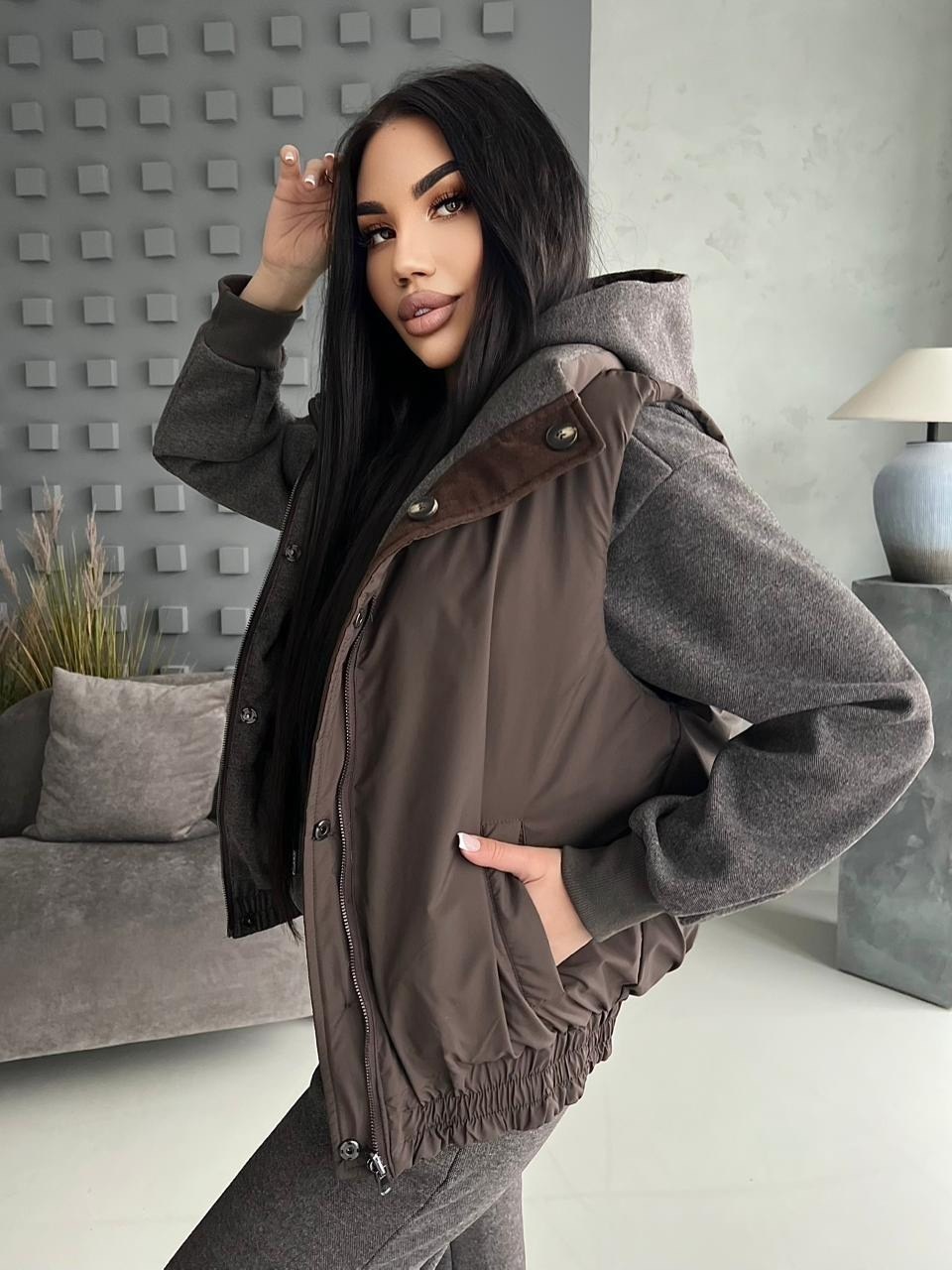 костюм тройка женский,костюм тройка,костюм на флисе,серый костюм тройка,костюм тройка с курткой