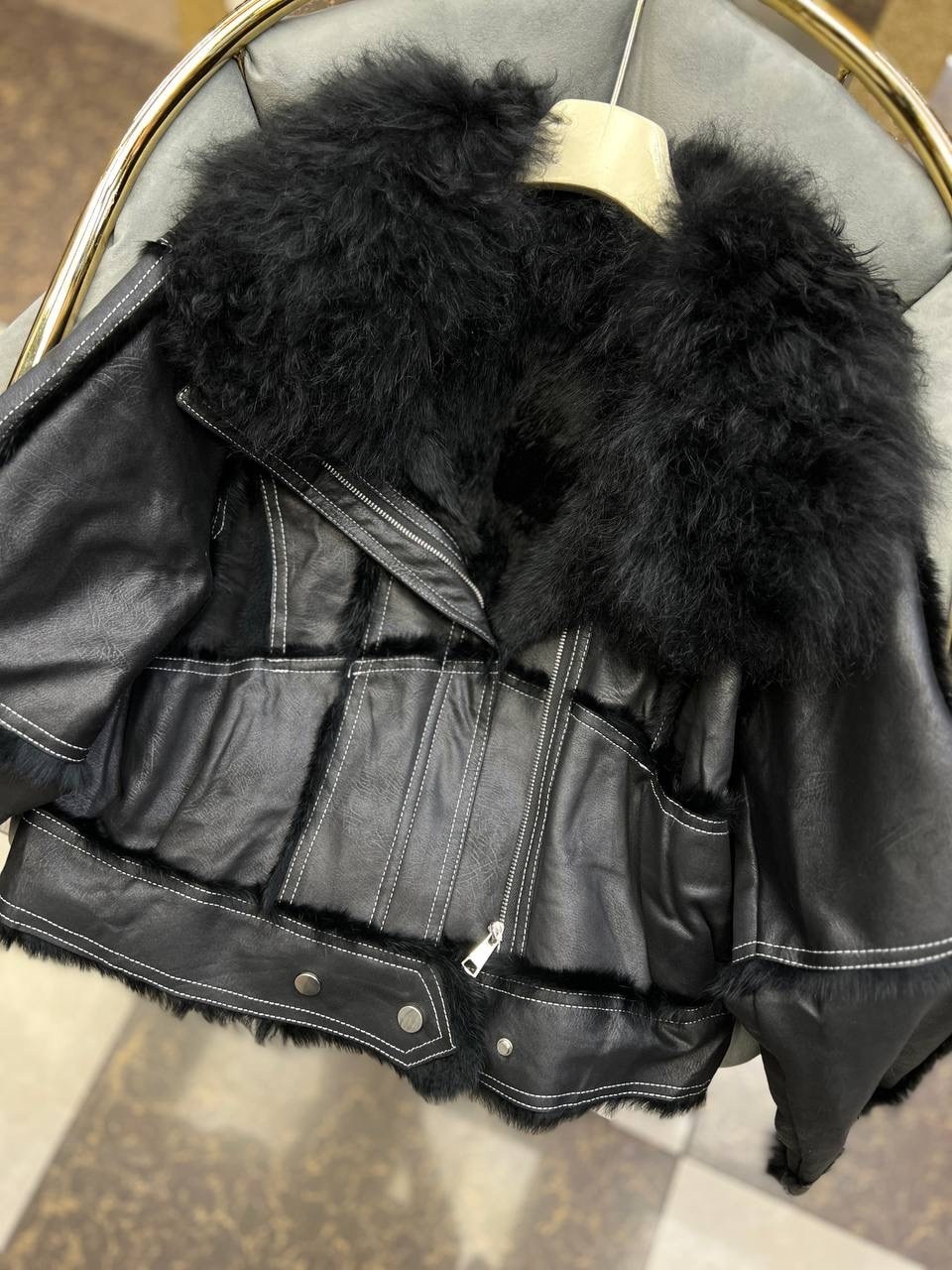 дубленка овчина мериновая авиатор,меховая куртка,куртка из меха,модная куртка,куртка из натурального меха