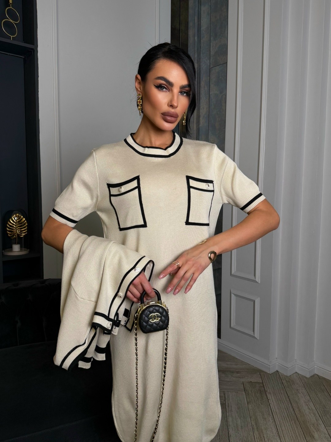 трикотажные костюмы,стильные костюмы,платье в стиле шанель,трикотажные костюмы с юбкой,костюмы женские с юбкой