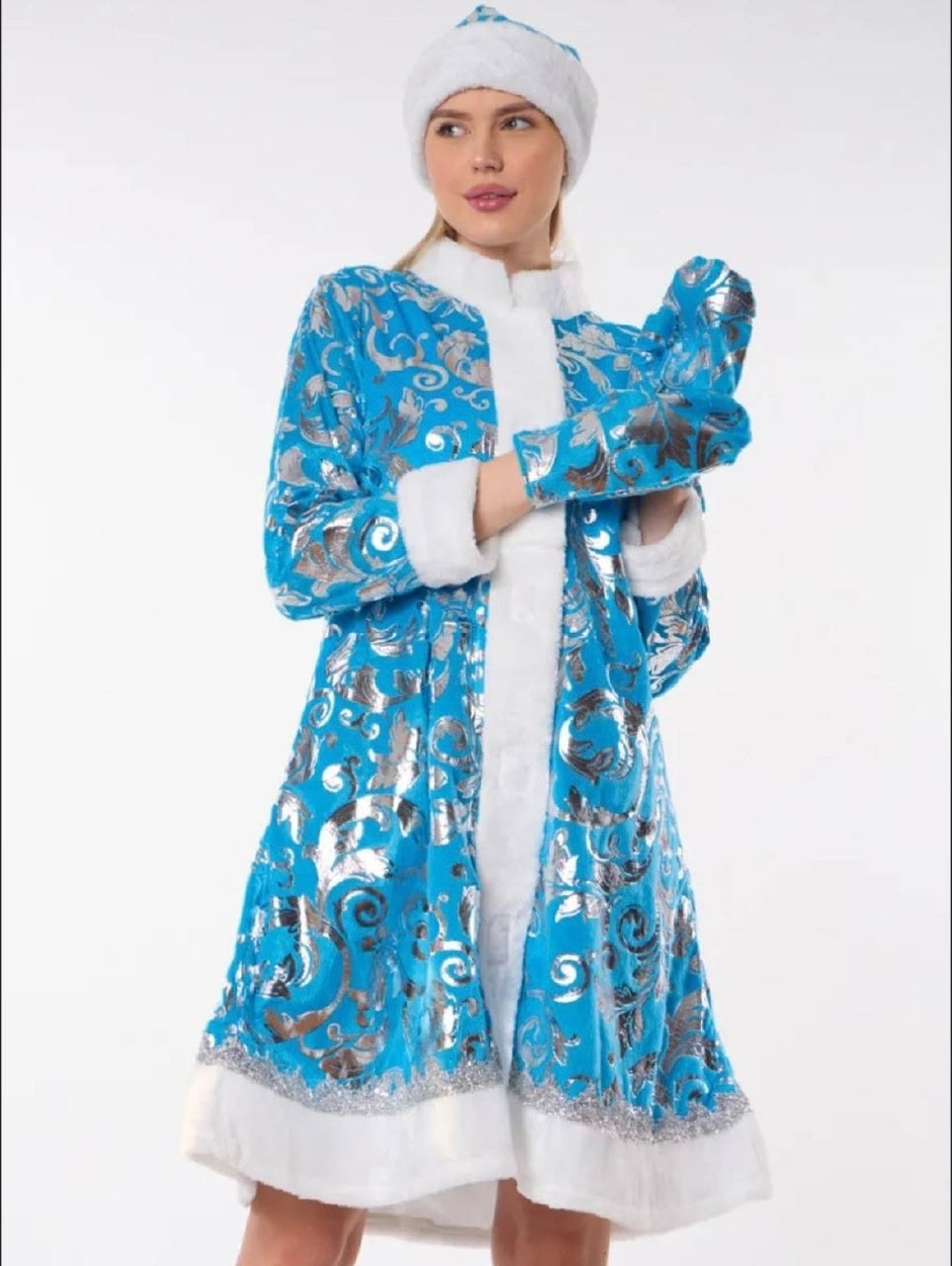 костюм снегурочки велюровый,взрослый костюм снегурочки,костюмы снегурочки,костюм снегурочка премиум взрослая,снегурочка костюм