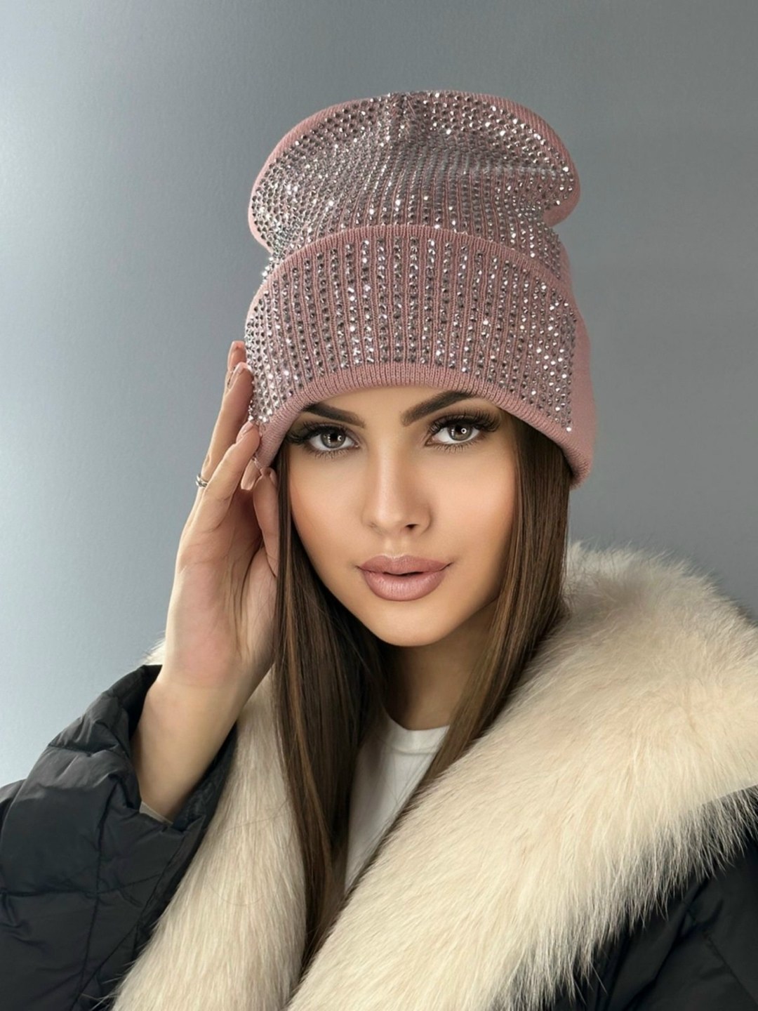шапка бини со стразами,шапка бини,зимние женские шапки,шапки женские зимние модные,шапка для женщин