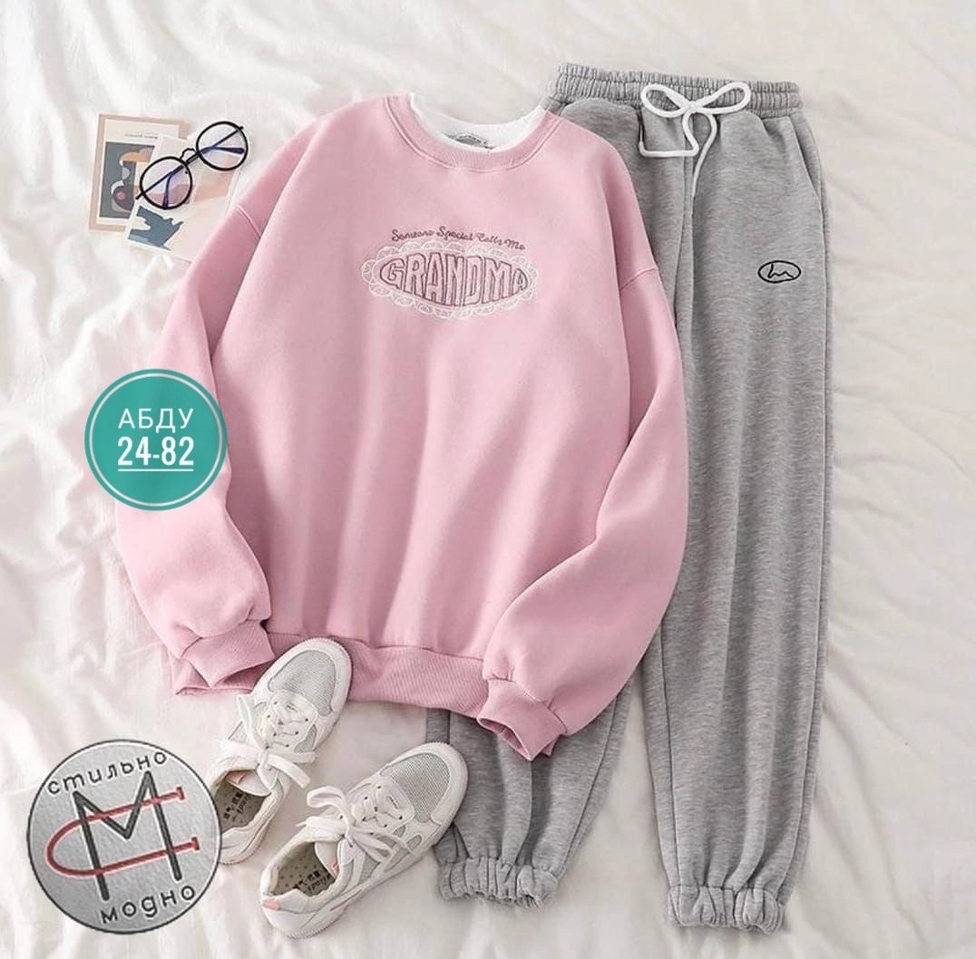 cпортивный костюм женский на флисе,костюмы спортивные женские,костюм штаны и свитшот,костюм на флисе,костюм свитшот и джоггеры