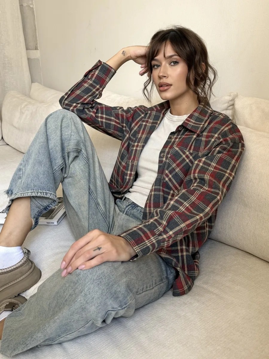 женская рубашка в клетку оверсайз,фланелевая рубашка оверсайз в клетку,рубашка в клетку оверсайз удлиненная,рубашка в клетку женская,рубашка оверсайз в клетку