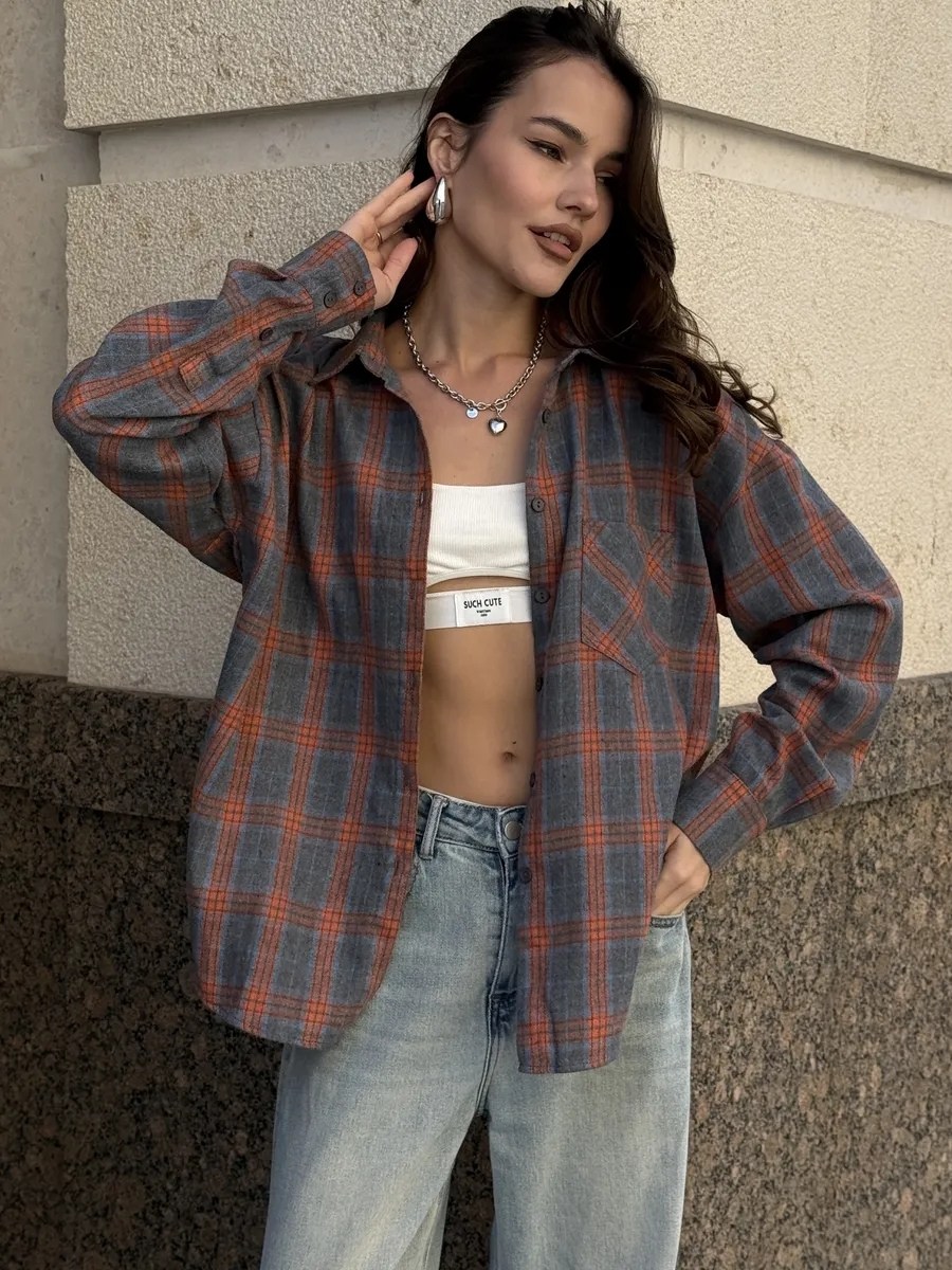 женская рубашка в клетку,клетчатая рубашка женская,рубашка в клетку,женская рубашка,рубашка в клетку женская оверсайз