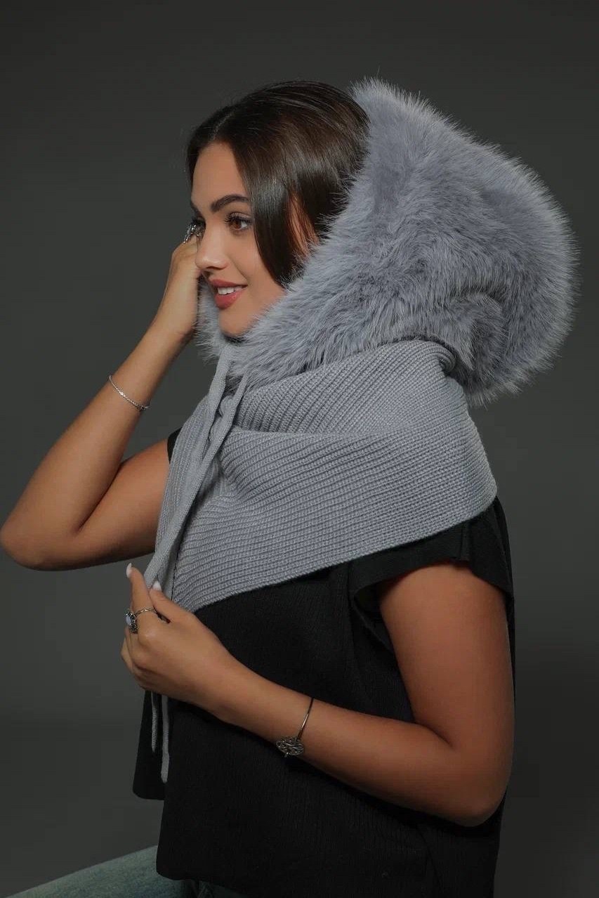 капор женский,капор зимний,шапка платок,шарф капор,капюшон с шарфом