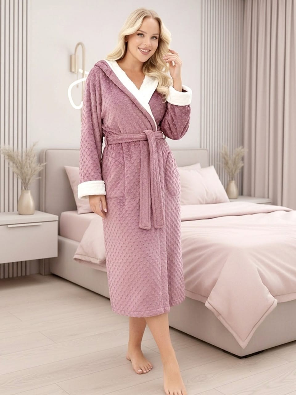 женский махровый халат,халат женский nusa,женский халат,банные халаты,халат домашний теплый