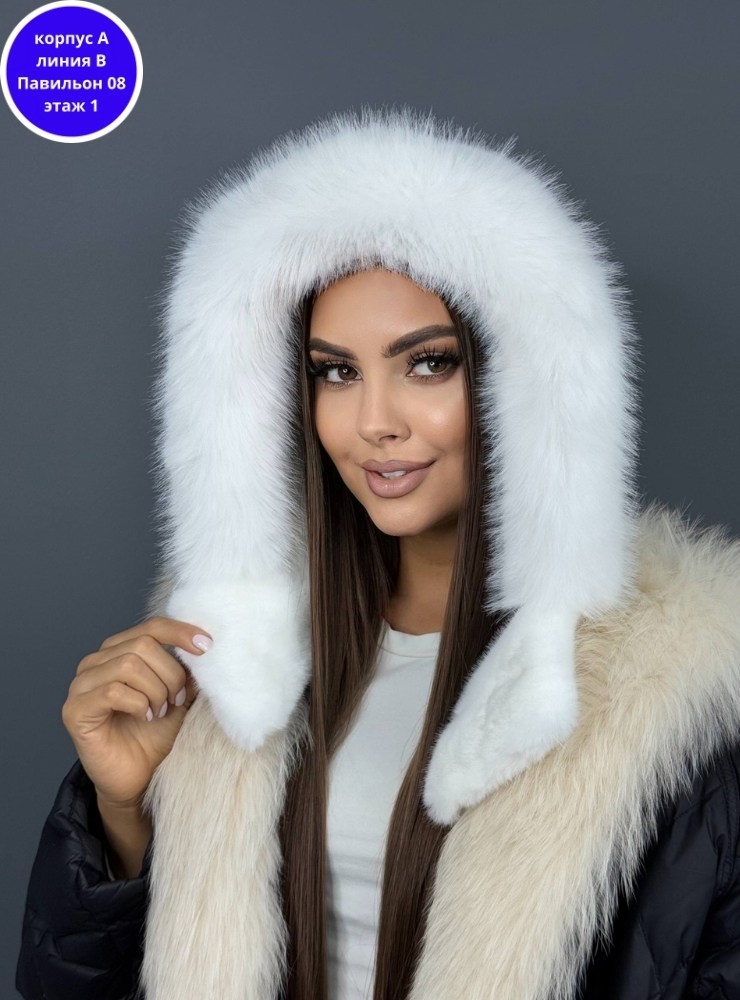 меховая шапка,женская меховая шапка,шапка с шарфом,шарфы для женщин,капор с мехом