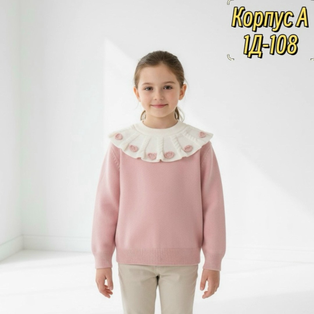 свитер для девочек,детский свитер,детский вязаный свитер,кофта вязаная,джемпер молочный