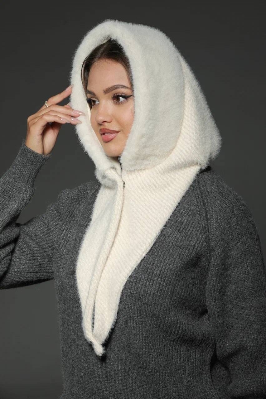 капор капюшон,капор черный вязаный,капор женский,капор капюшон вязаный,капор меховой