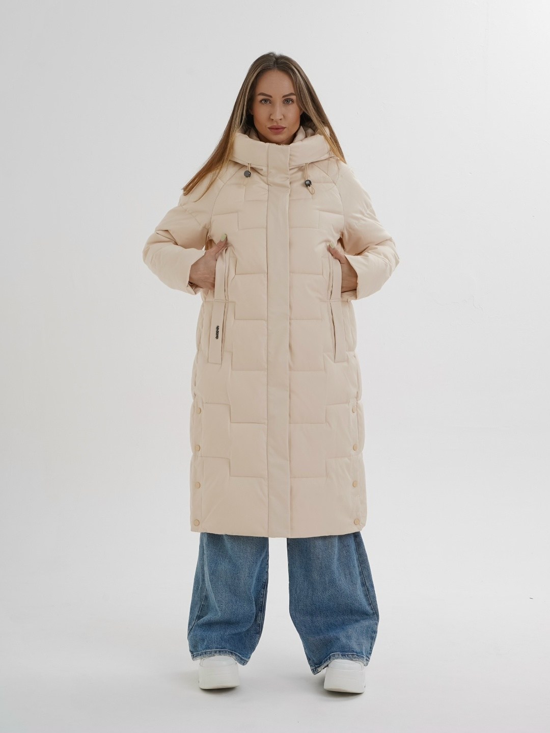 бежевый пуховик,пуховик удлиненный,длинные пуховики,пальто утепленное,пальто пуховик