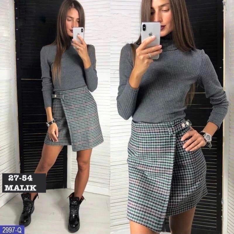 юбка твидовая мини,юбка с кофтой,женский юбки,юбка в клеточку,юбка