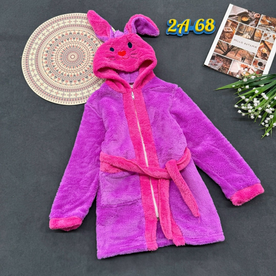 детский махровый халат,халат детский,халат детский из велсофта зайка,банный халат детский,халат детский