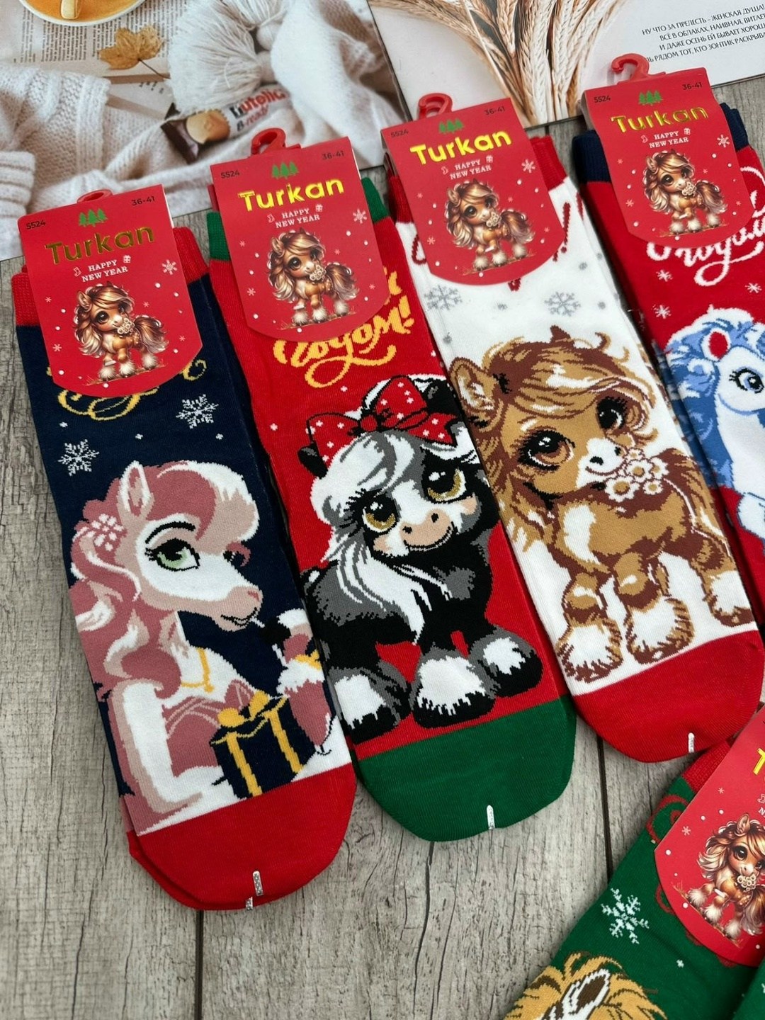носки новогодние женские,новогодние носки,носки женские,набор новогодние носки,носки женские turkan