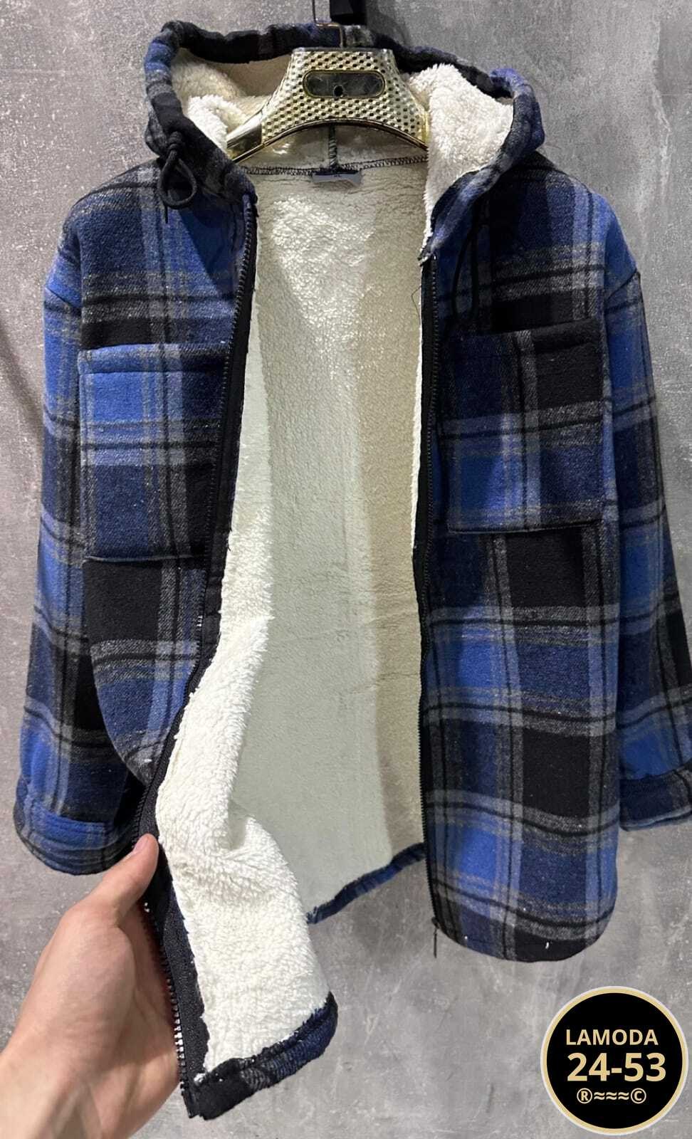 теплая рубашка,рубашка с капюшоном,рубашка теплая в клетку оверсайз,утепленная рубашка,рубашка клетку с капюшоном