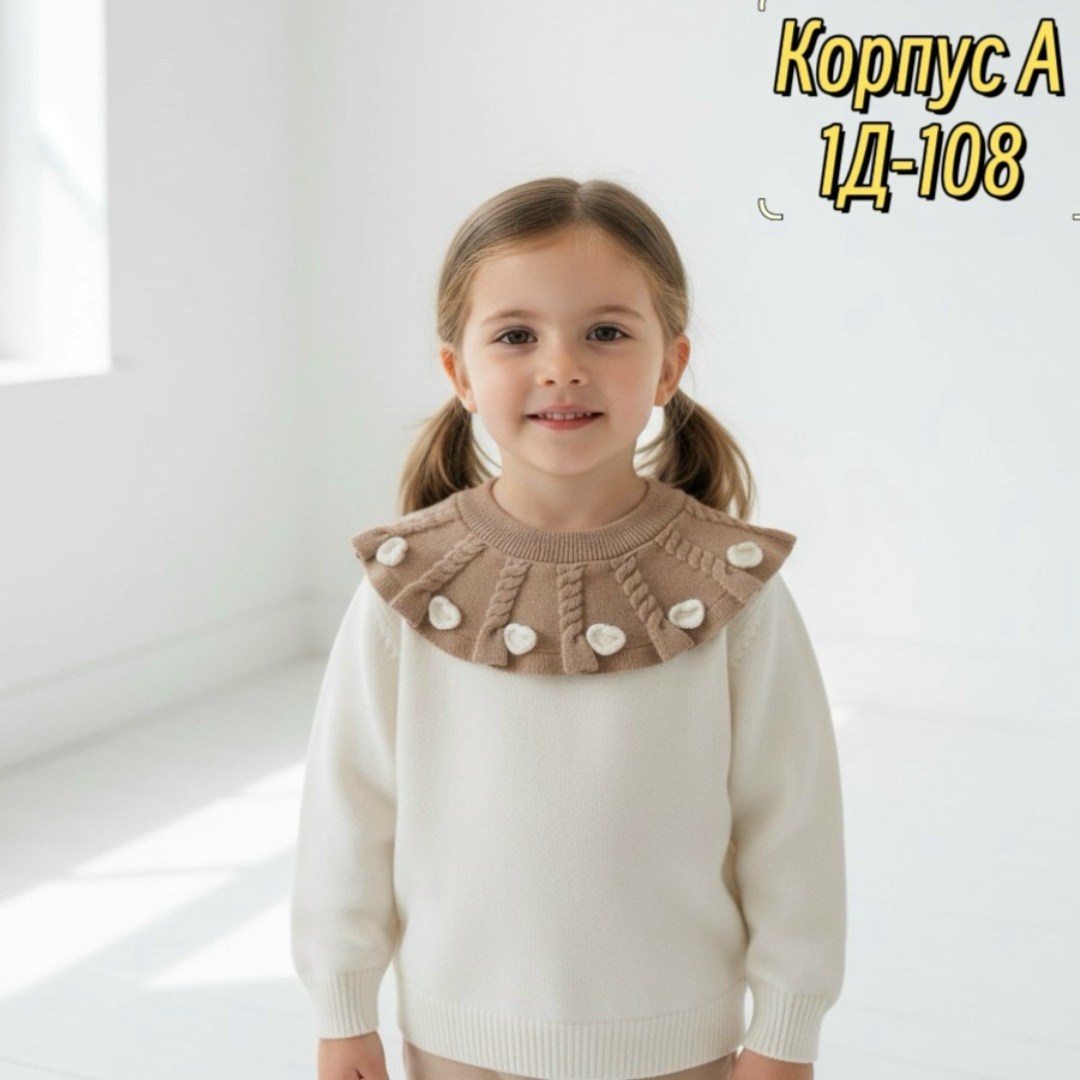 свитер для девочек,детский свитер,детский вязаный свитер,кофта вязаная,джемпер молочный