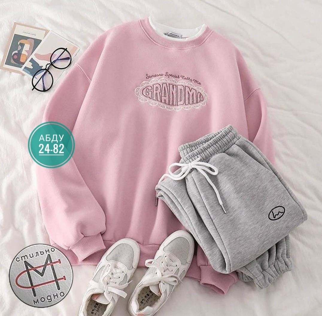 cпортивный костюм женский на флисе,костюмы спортивные женские,костюм штаны и свитшот,костюм на флисе,костюм свитшот и джоггеры