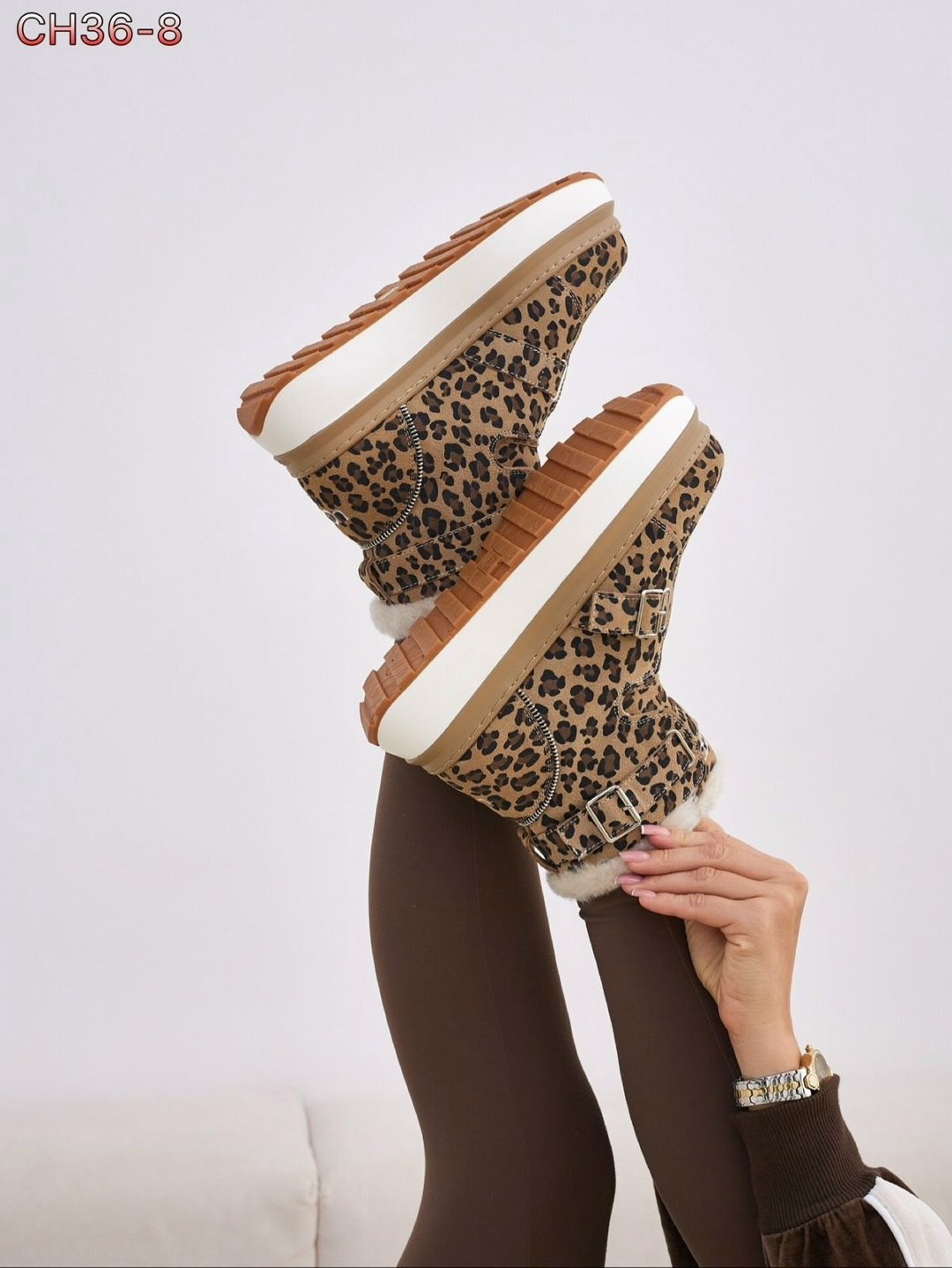 ,леопардовые ботинки,леопардовая ,женская  зимняя,угги женские