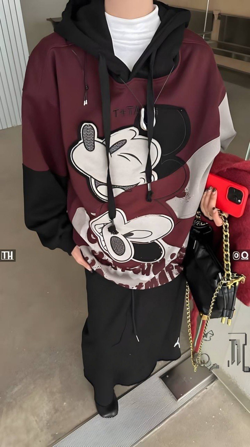 толстовка в стиле,толстовки женская,толстовка,толстовка с капюшоном и принтом,свитшот с микки маусом женский