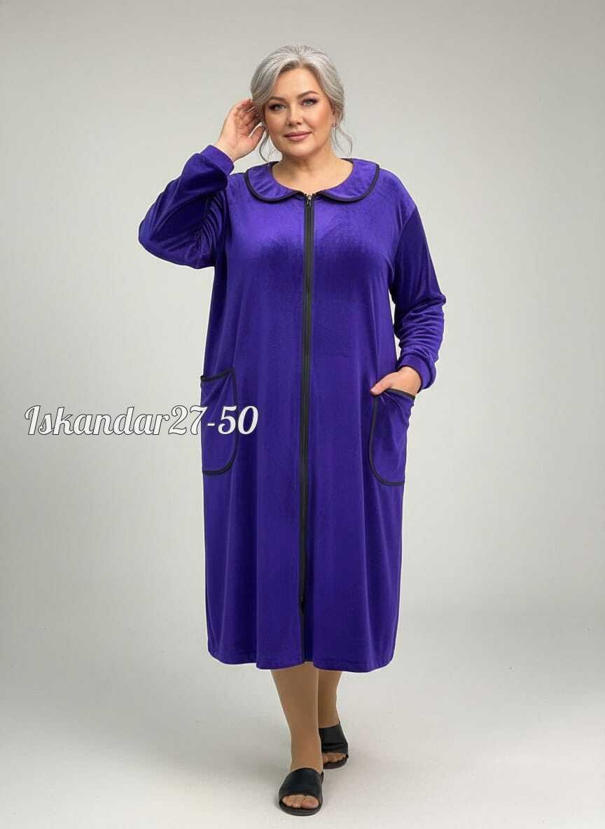 женский велюровый халат,халат для бабушки,халат велюровый,халат женский велюровый на молнии,велюровые халаты больших размеров для женщин