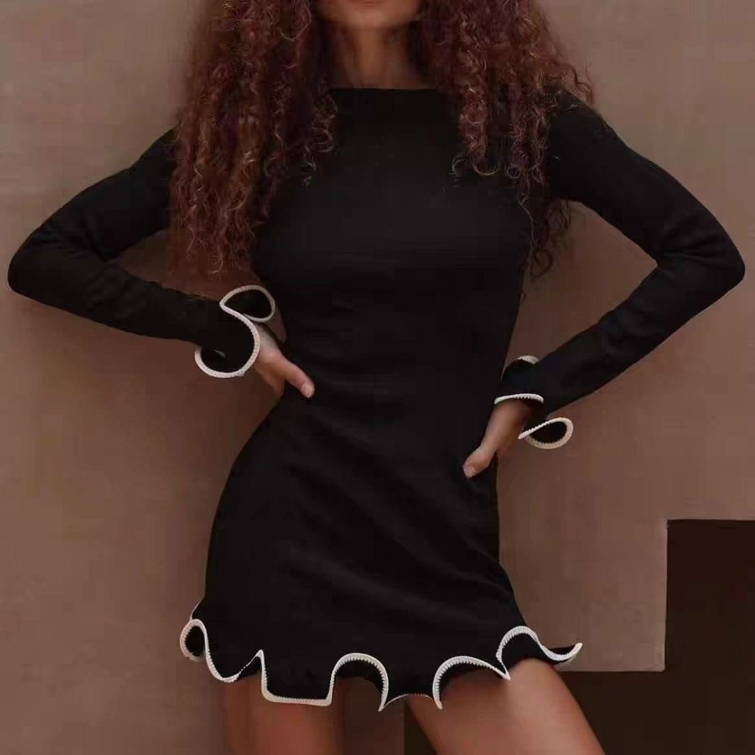 женское облегающее платье с длинным рукавом,платье женское облегающее,женское трикотажное платье,модное платье,короткие платья