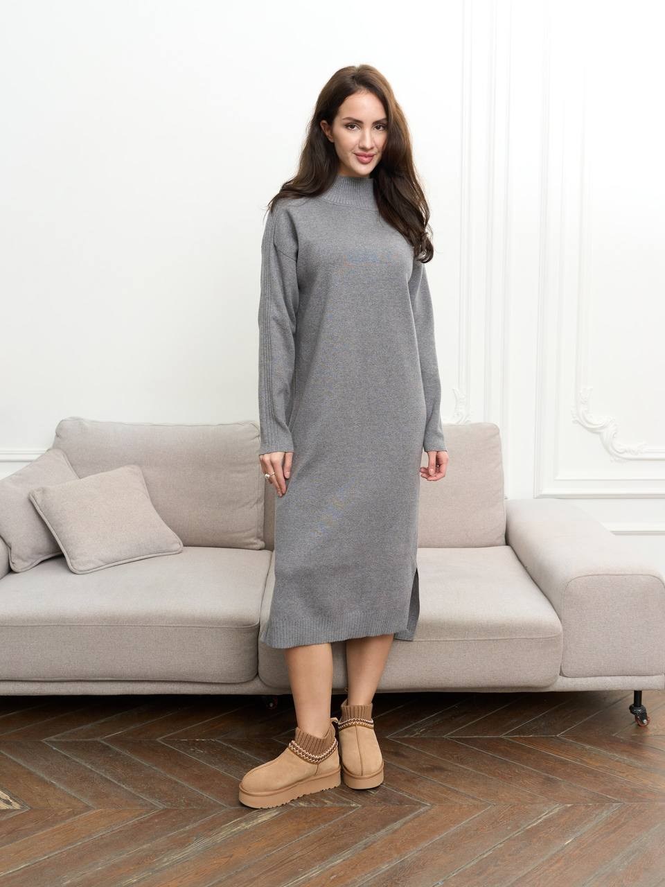 платье теплое трикотажное,трикотажное платье,повседневные платья,голубое платье,платье миди