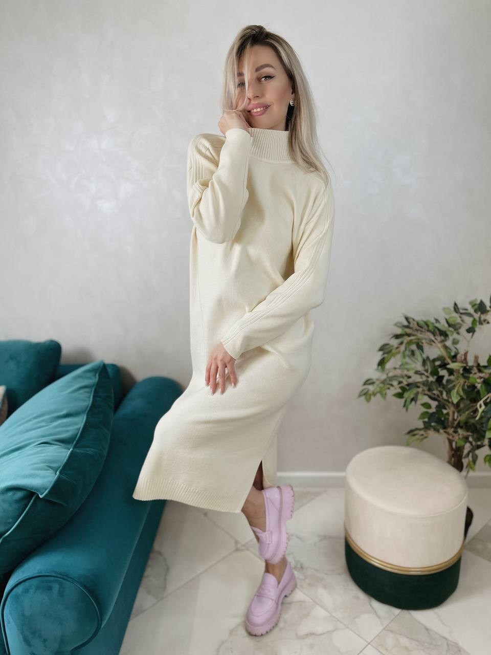 платье теплое трикотажное,трикотажное платье,повседневные платья,голубое платье,платье миди