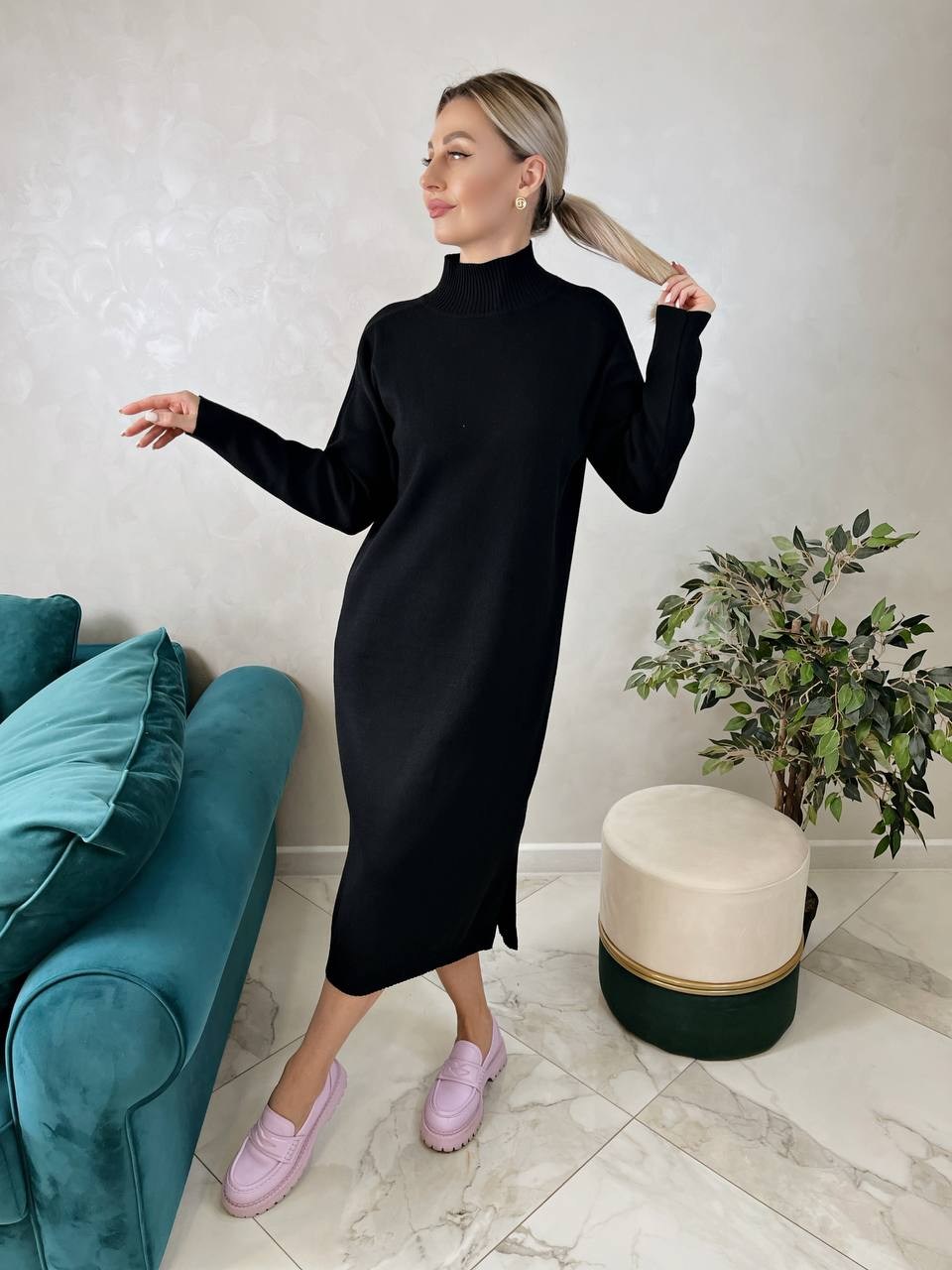 платье теплое трикотажное,трикотажное платье,повседневные платья,голубое платье,платье миди