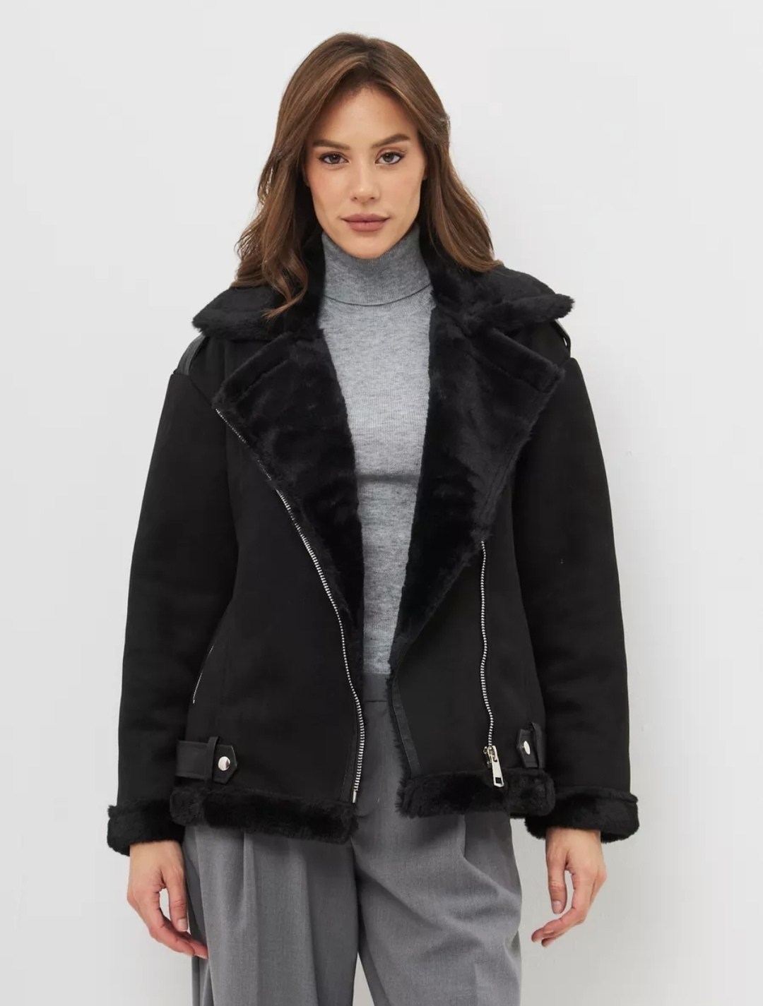 дубленка женская авиатор,дубленка женская,дубленка косуха авиатор женская,черная дубленка,дубленка авиатор зара