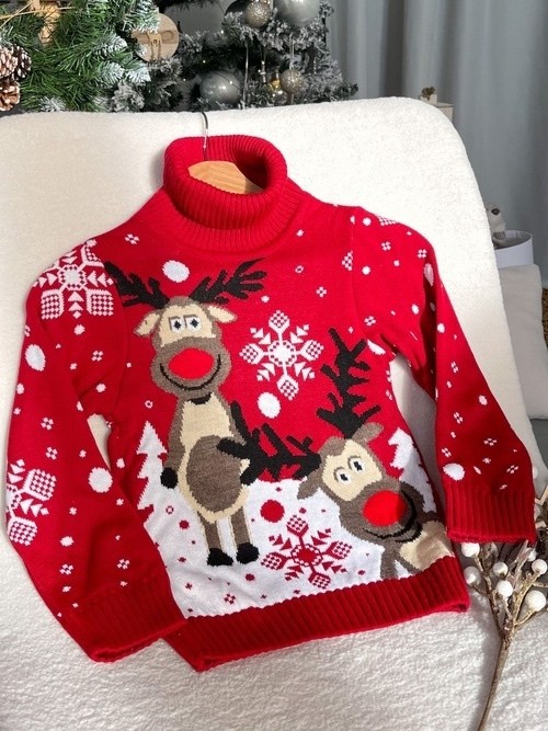 свитер детский новогодний с оленями,новогодние свитера для детей,свитер с оленями детский,свитер новогодний детский,новогодние свитера