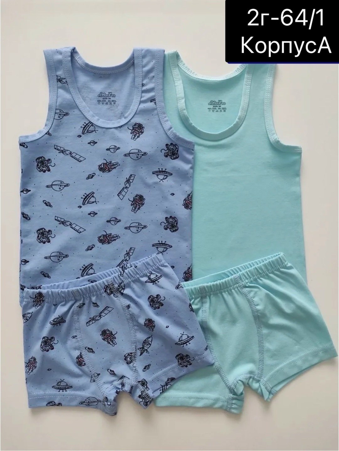 комплект майка и трусы для мальчика,комплект нижнего белья для мальчика,комплект белья для мальчика майка и трусы,майка baykar для мальчика 2572,комплект белья для мальчика майка
