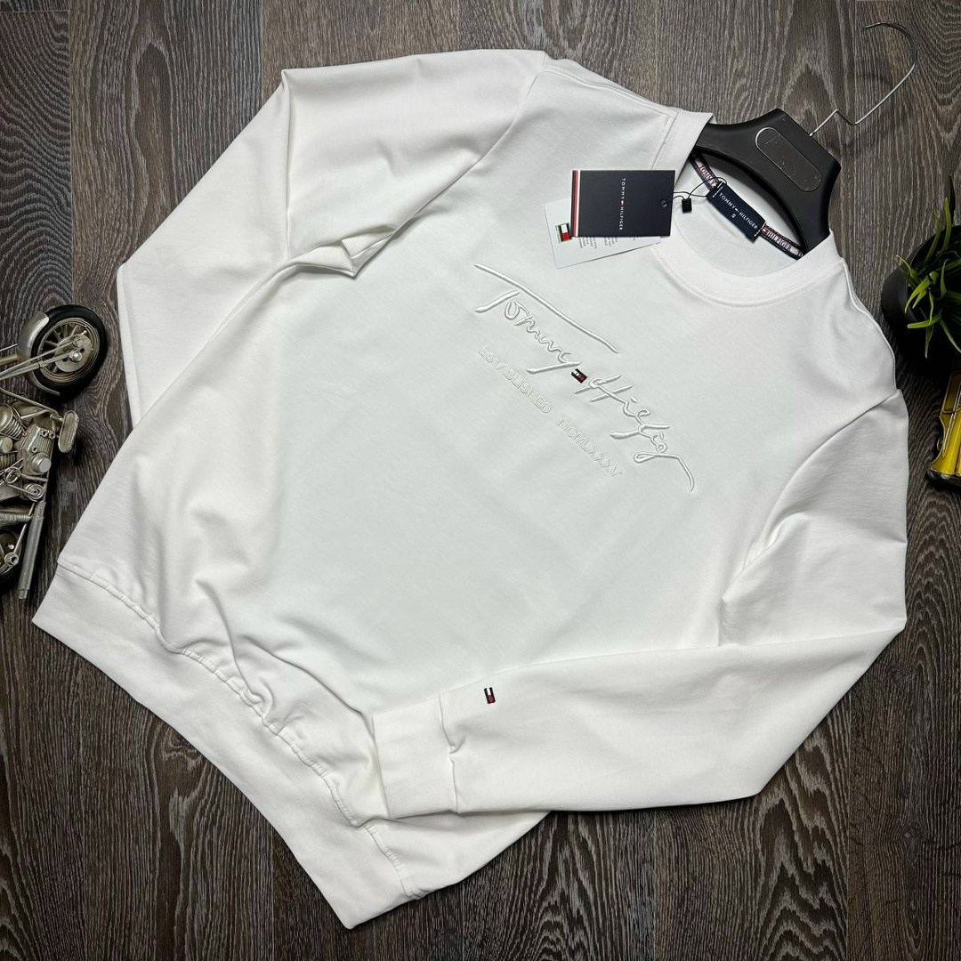 свитшот мужской tommy hilfiger,толстовка томми хилфигер белая,свитшот tommy hilfiger,брендовые свитшоты,свитшот джемпер