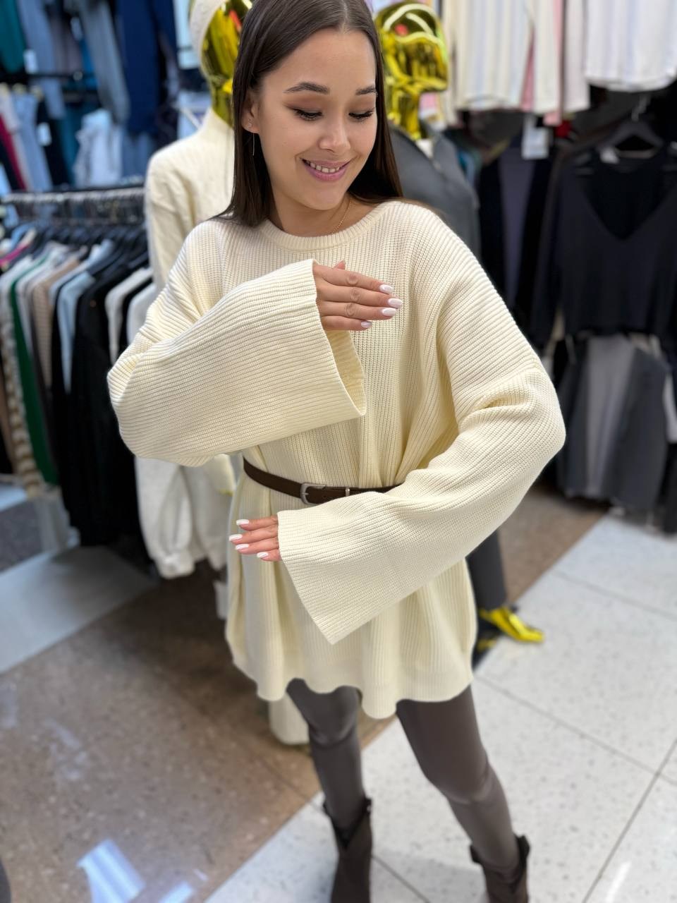 кофта женская,женский свитер,свитер туника,джемпер модный,свитер оверсайз длинный