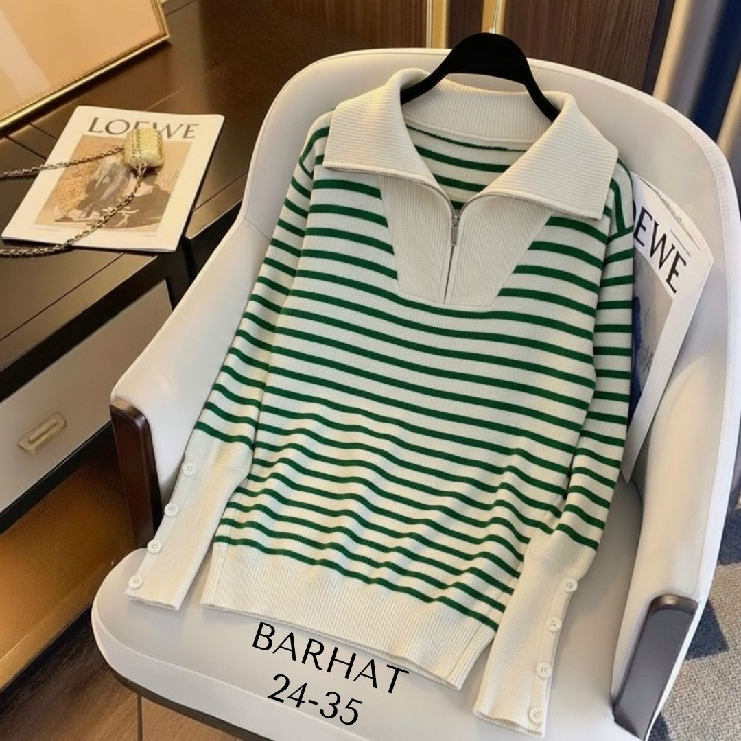 женский свитер,свитер с воротником,свитер в полоску женский,трикотажный свитер в полоску,свитер с полоска