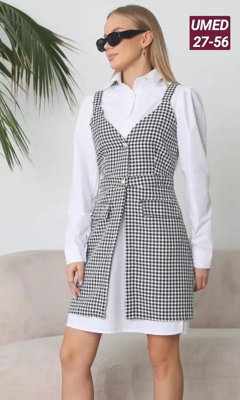 сарафан на рубашку,женский сарафан,сарафан платье,платье сарафан офисный,платье сарафан в клетку