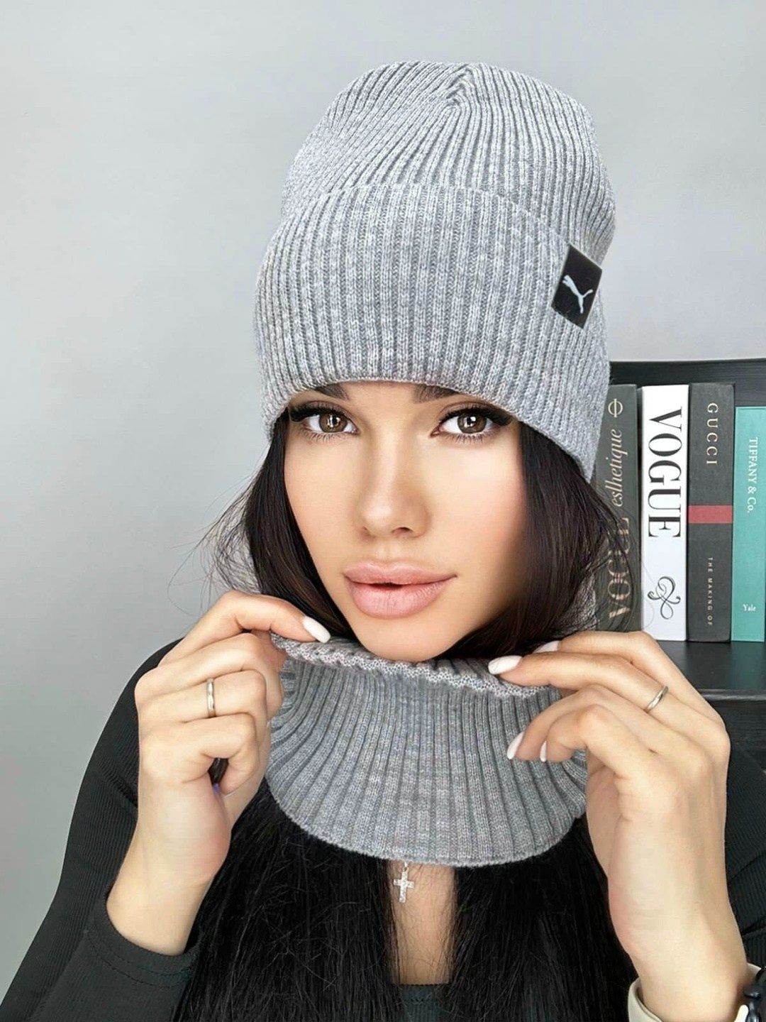 комплект шапка женская на флисе со снудом,комплект шапки,шапка женская на флисе,комплект женский шапка,женский комплект шапка со снудом