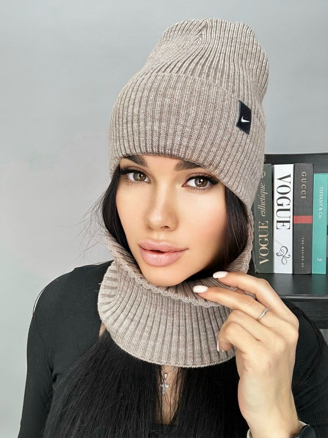 комплект шапка женская на флисе со снудом,комплект шапки,комплект женский шапка и снуд,шапка и снуд комплект,шапка снуд