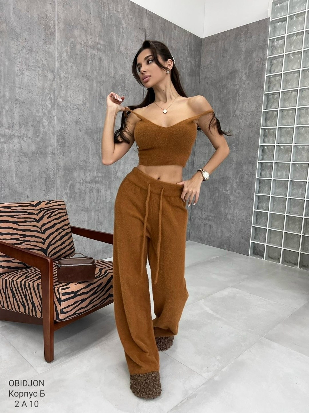 костюм трикотажный,вязаные брюки,женские костюмы,костюм топ