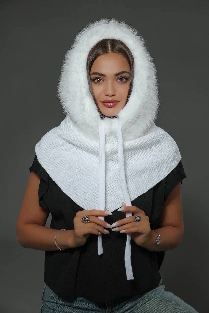 капор женский,капор из ангоры,капор вязаный,капор капюшон,шапка платок