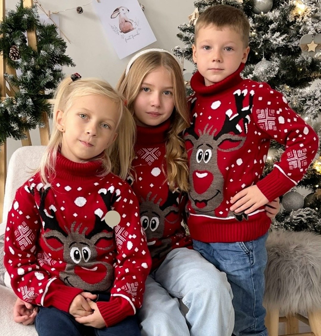 свитер новогодний детский,свитера с оленями,свитер детский новогодний с оленями,свитер с новогодним принтом,свитер детский теплый с оленями уютиш