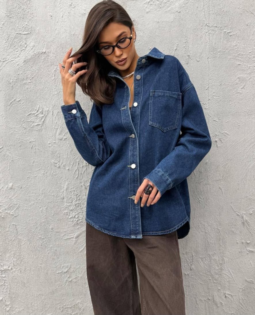 рубашка джинсовая женская,черная джинсовая рубашка женская оверсайз,джинсовая рубашка,рубашка женская,рубашка