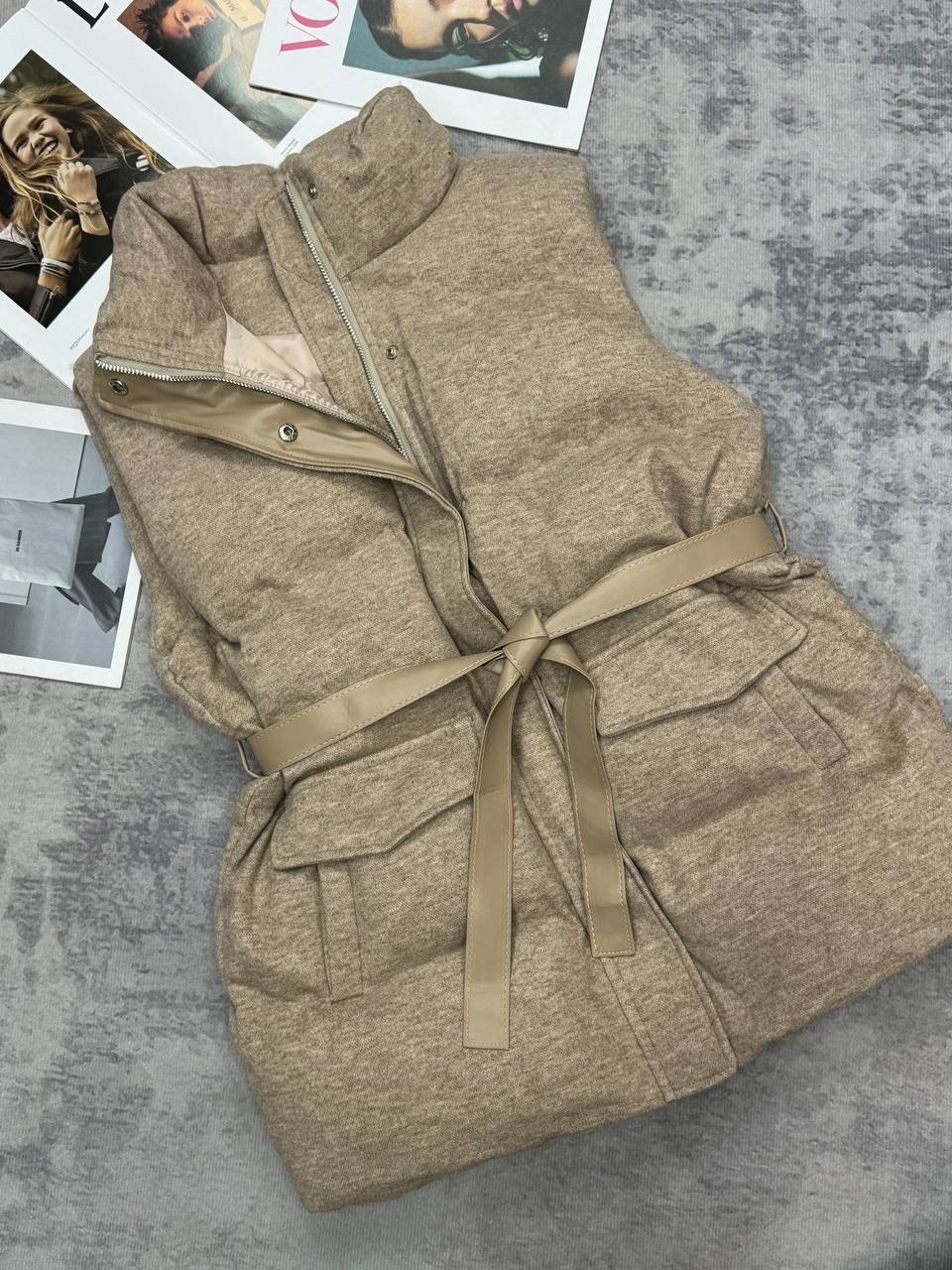 жилет женский,жилетка женская,жилет двусторонний,жилет с поясом,жилет короткий