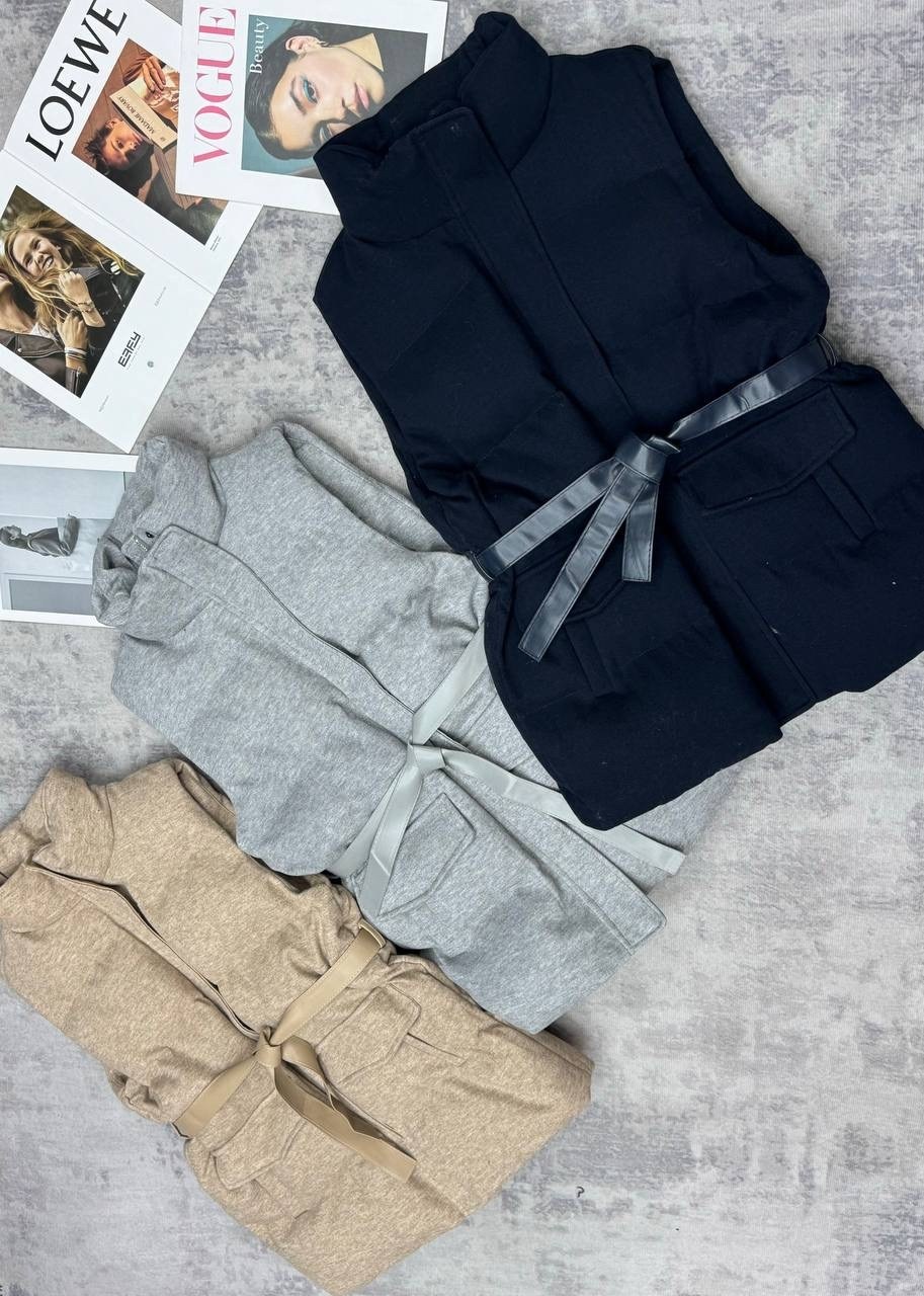 жилет женский,жилетка женская,жилет двусторонний,жилет с поясом,жилет короткий