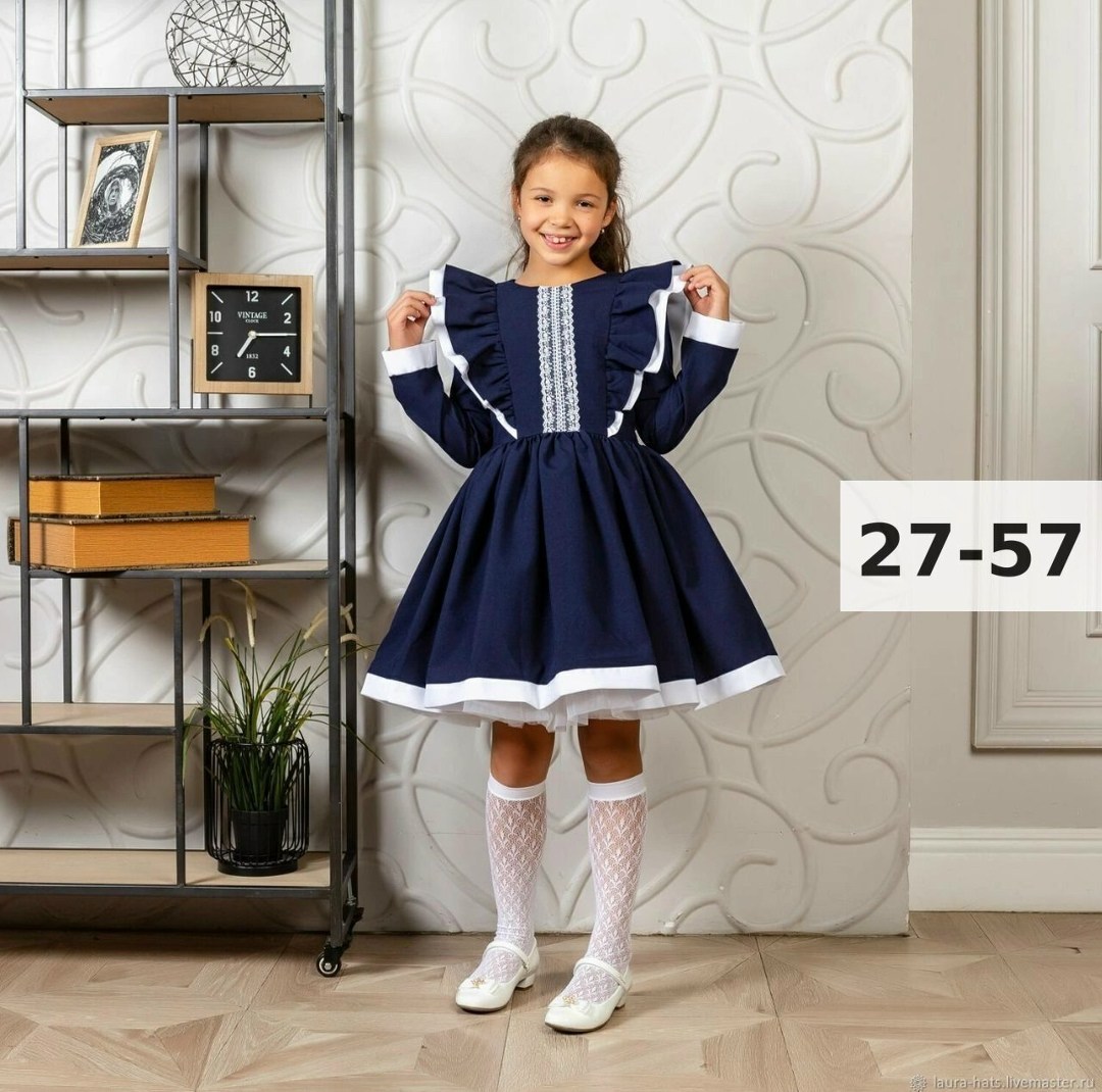 школьное платье для девочек,школьное синее платье для девочки с отделкой,нарядное школьное платье,школьное нарядное платье для девочек,школьное платье