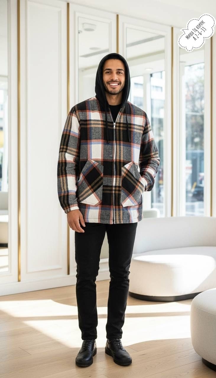 рубашка мужская в клетку,теплая рубашка в клетку с капюшоном,рубашка утепленная в клетку,рубашка с капюшоном в клетку,куртка рубашка