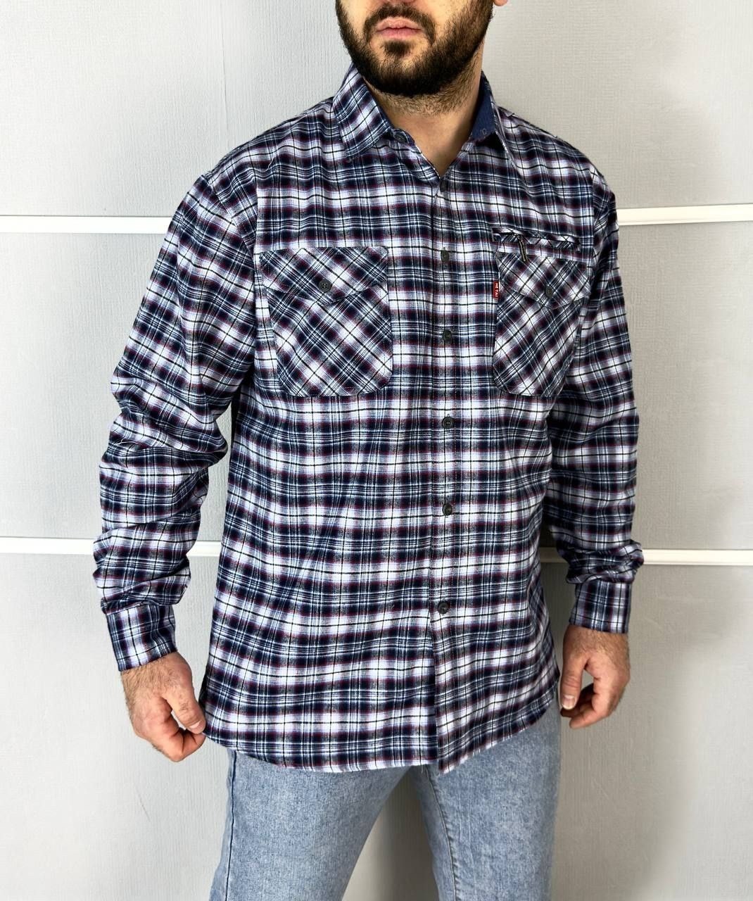 теплая рубашка,рубашка на флисе,рубашка теплая на флисе,рубашка теплая в клетку с длинными рукавами,рубашка