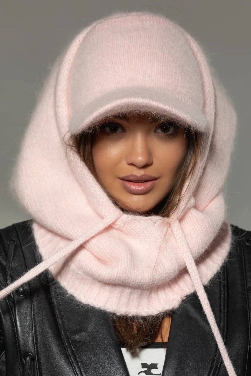 капор из ангоры,капор ангора,комплект капор,женский вязаный капюшон,капор