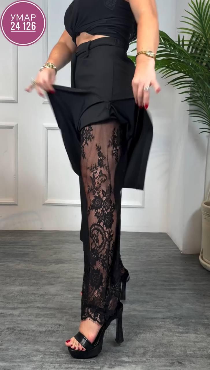 брюки с кружевом,модные брюки,брюки нарядные,женские брюки,юбка женская