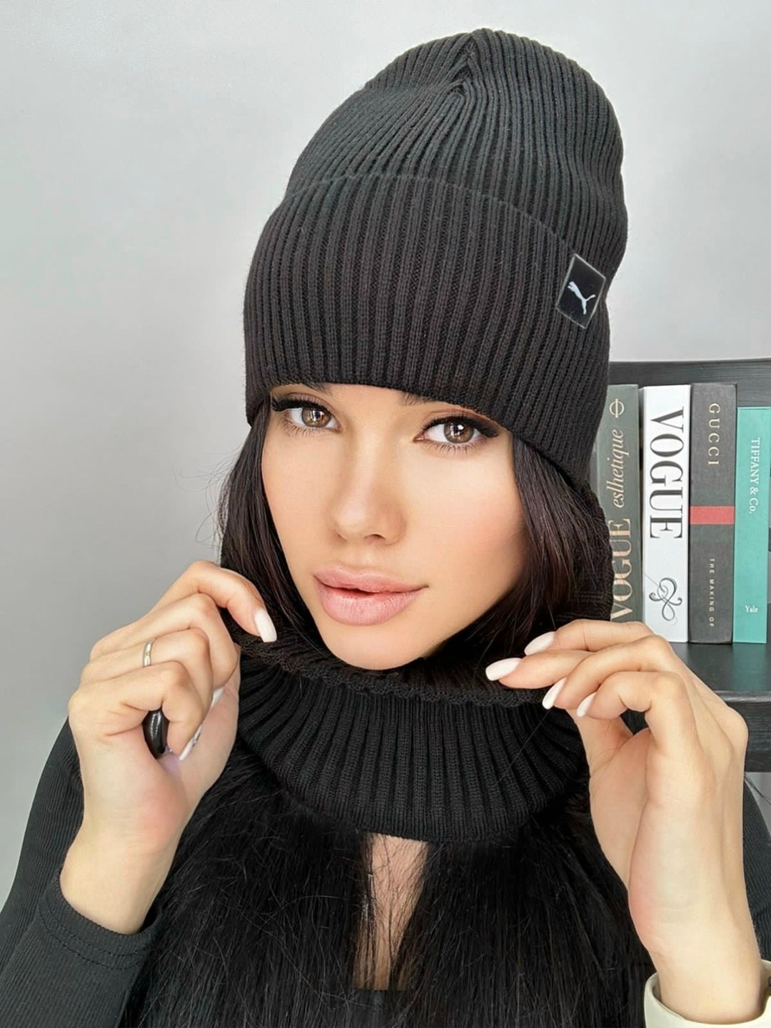 комплект шапка женская на флисе со снудом,комплект шапки,шапка женская на флисе,комплект женский шапка,женский комплект шапка со снудом